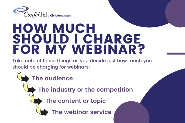 Infographic - Factors in deciding how much to charge for your webinar